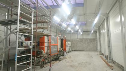 Instalacja oświetlenia hali produkcyjnej Malinowice